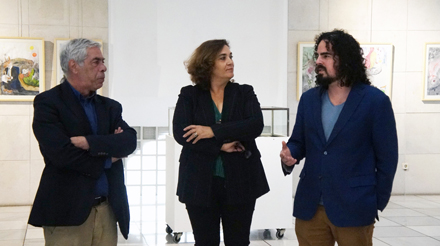 Presidente da Casa Pia de LIsboa com artista e João Louro, diretor do Centro CUltural Casapiano