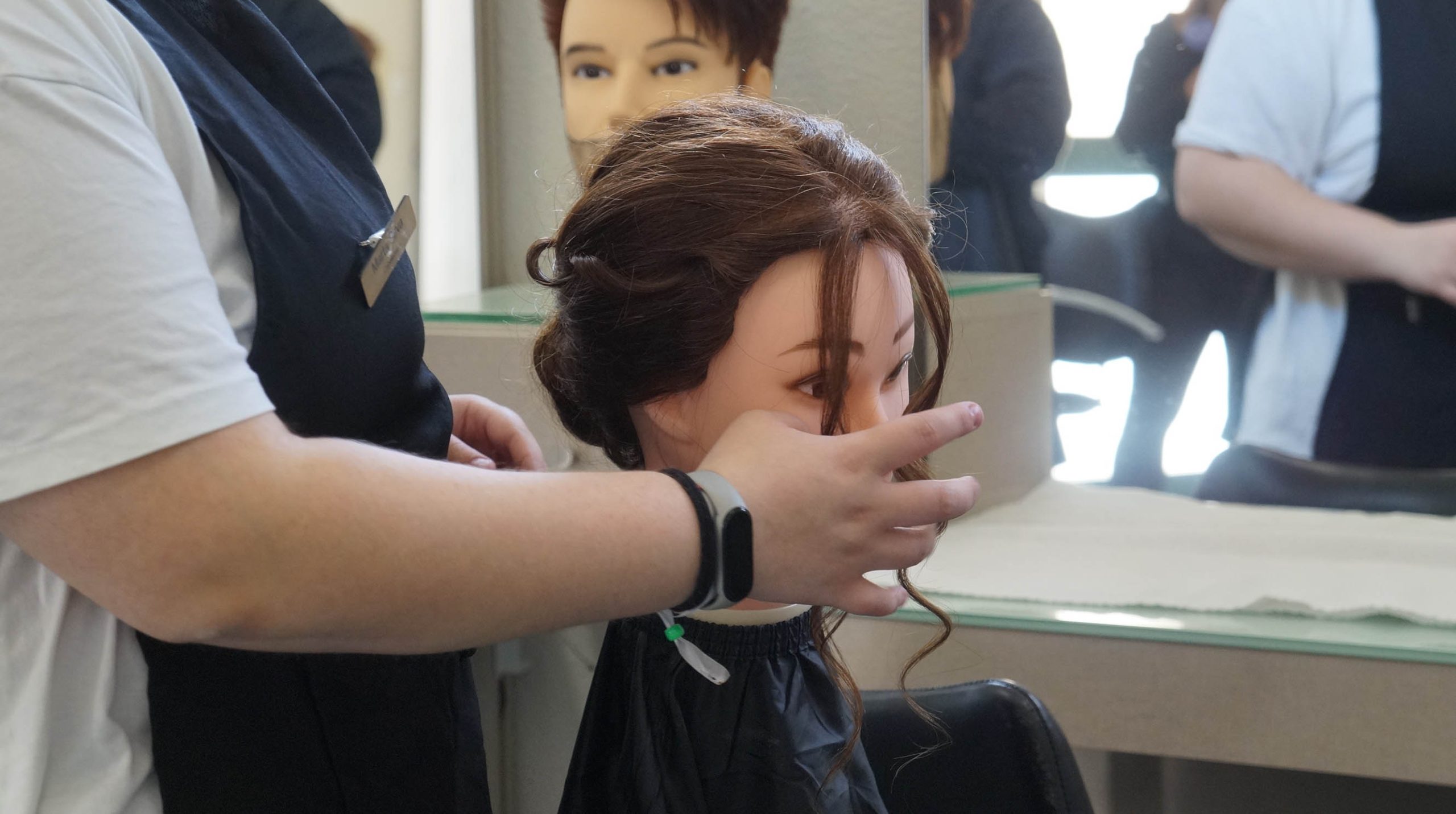 Pormenor de prova em cabeleireiro