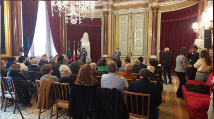 Plateia nos paços do concelho da Câmara Municipal de Lisboa