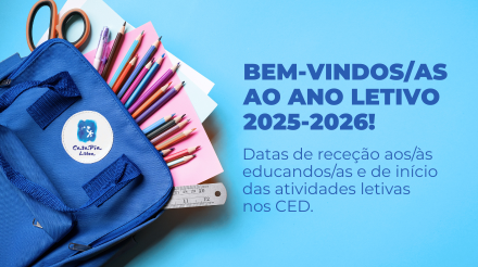 Consulte aqui as datas de receção aos/às educandos/as e de início das atividades letivas de 2025/26 nos Centros de Educação e Desenvolvimento.